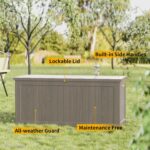 Outdoor Storage Box Waterproof, 270 Gallon Lockable Resin Deck Box Large, Patio Storage Bin for Pool Accessories Cushion Furniture, Garden Tools, UV-Resistant Outside Delivery Grey - Image 7
