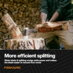 Fiskars X28 Splitting Axe 28", Forged Steel Blade for More One-Strike Splits on Medium Logs, Shock-Absorbing FiberComp Handle & Low-Friction Coating for Easy Removal & Rust Protection - Image 6