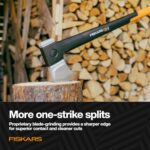 Fiskars X28 Splitting Axe 28", Forged Steel Blade for More One-Strike Splits on Medium Logs, Shock-Absorbing FiberComp Handle & Low-Friction Coating for Easy Removal & Rust Protection - Image 8