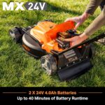 LawnMaster CLMF4819X 19-inch Brushless Cordless Lawn Mower with 2X24V MAX 4.0Ah Battery and a Dual Charger 6 Cutting Position - Image 3