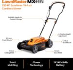 LawnMaster CLMF4819X 19-inch Brushless Cordless Lawn Mower with 2X24V MAX 4.0Ah Battery and a Dual Charger 6 Cutting Position - Image 9