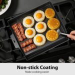 Utheer 17" x 13" Cast Iron Griddle for Gas Grill and Stove Top, Universal Flat Top Griddle with Pre-Seasoned Nonstick Coating, X-Shaped Reinforced Ridges, Perfect for Healthy Cooking, Parties, Camping - Image 6