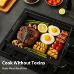 Utheer 17" x 13" Cast Iron Griddle for Gas Grill and Stove Top, Universal Flat Top Griddle with Pre-Seasoned Nonstick Coating, X-Shaped Reinforced Ridges, Perfect for Healthy Cooking, Parties, Camping - Image 10