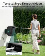 AYURA Retractable Garden Hose Reel 100 ft x 1/2 inch with Pro Metal Shaft, Heavy Duty Automatic Garden Hose Reels with Kink-Free Rewind and Lock at Any Length, Wall Mount Water Hose Reel for Outside - Image 4