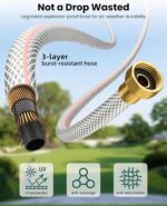 AYURA Retractable Garden Hose Reel 100 ft x 1/2 inch with Pro Metal Shaft, Heavy Duty Automatic Garden Hose Reels with Kink-Free Rewind and Lock at Any Length, Wall Mount Water Hose Reel for Outside - Image 7