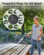AYURA Retractable Garden Hose Reel 100 ft x 1/2 inch with Pro Metal Shaft, Heavy Duty Automatic Garden Hose Reels with Kink-Free Rewind and Lock at Any Length, Wall Mount Water Hose Reel for Outside - Image 9