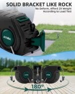 AYURA Retractable Garden Hose Reel 100 ft x 1/2 inch with Pro Metal Shaft, Heavy Duty Automatic Garden Hose Reels with Kink-Free Rewind and Lock at Any Length, Wall Mount Water Hose Reel for Outside - Image 10