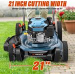 SENIX 21-Inch Gas Lawn Mower, 144cc 4-Cycle Engine, 2-in-1 Mulching & Side Discharge, 6-Position Height Adjustment, Push Walk-Behind Mower for Residential Yard & Garden - Image 4