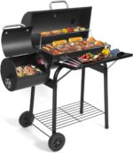 Charcoal Grill Offset Smoker: Charcoal Barbecue Grills with Spacious Cooking Area | Barrel BBQ Grill and Smokers Combo for Outdoor Patio Backyard Camping and Parties - Image 9