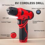 Tool Set - 8V Cordless Drill Set, 132 Piece Home Tool Set With Hand Drill, Tool Kit for Women & Men, Perfect for Homeowner, Diyer, Handyman - Image 5