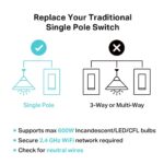 Kasa Matter Smart Dimmer Switch: Voice Control w/Siri, Alexa & Google Assistant | UL Certified | Timer & Schedule | Easy Guided Install | Neutral Wire Required | Single Pole | 2.4GHz Wi-Fi | KS225 - Image 9