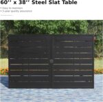 MFSTUDIO Outdoor Patio Dining Table, 6 Person Metal Patio Furniture Table with 1.57" Umbrella Hole for Deck,Backyard,Lawn,Garden (Black) - Image 7