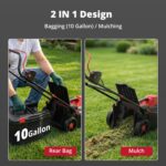 AMERISUN 14-Inch Corded Electric Lawn Mower, 12.5 Amp 3400RPM 2IN1 Mulching & 10-Gallon Collection Bag, Push Mower with 6-Position Cutting Height, Lightweight Electric Mower for Residential Yards - Image 3