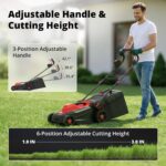 AMERISUN 14-Inch Corded Electric Lawn Mower, 12.5 Amp 3400RPM 2IN1 Mulching & 10-Gallon Collection Bag, Push Mower with 6-Position Cutting Height, Lightweight Electric Mower for Residential Yards - Image 6