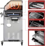 Royal Gourmet GA6402B 6 Burner Propane Gas Grill with Side Burner and Warming Rack, 74,000 BTUs, Cabinet Style Gas BBQ Grill for Barbecue Grilling & Backyard Cooking, Blue - Image 6