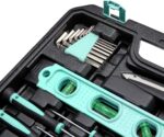 Amazon Basics 142-Piece Household Tool Kit for Home Repair, Hand Tools with Storage Case, 13.39 x 9.25 x 2.95 inch, Turquoise - Image 5