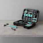 Amazon Basics 142-Piece Household Tool Kit for Home Repair, Hand Tools with Storage Case, 13.39 x 9.25 x 2.95 inch, Turquoise - Image 8