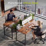 PRAISUN 55 Inch Computer Desk, Home Office Desk with Spacious Desktop, Modern Gaming Desk, Writing Study Table for Bedroom, Small Spaces, Work from Home Desk with Metal Frame, Rustic Brown - Image 8
