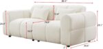 80" Modern Sofa Couch, Comfy Deep Seat Teddy Cloud Sofa, Upholstered 3-Seater Boucle Couch, Oversized Loveseat for Living Room, Bedroom, Office, Apartment(White) - Image 3
