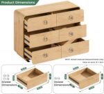 Standifurno 47’’ Wide Dresser for Bedroom, Double Dresser with 6 Drawers, Storage Drawer of handleless, Chest of Drawers for Closet & Living Room (Natural) - Image 4