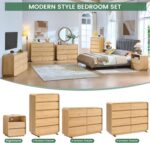 Standifurno 47’’ Wide Dresser for Bedroom, Double Dresser with 6 Drawers, Storage Drawer of handleless, Chest of Drawers for Closet & Living Room (Natural) - Image 9