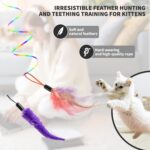 Interactive Cat Toys for Indoor Cats, Automatic Hanging Door Feather Toy Mouse & Ribbon Wand Teaser,USB-Rechargeable Self Play Chase Exercise Feather Toys for Bored Indoor Adult & Kitten Cats - Image 4