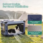 Gardner Pet 26 Inch Folding Soft Dog Crate -3 Door Collapsible Dog Crate with 2 Storage Bags and Fleece Bed, Portable Pet Travel Kennel for Puppy/Small Dogs Indoor & Outdoor, Blue - Image 3