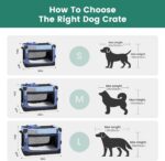 Gardner Pet 26 Inch Folding Soft Dog Crate -3 Door Collapsible Dog Crate with 2 Storage Bags and Fleece Bed, Portable Pet Travel Kennel for Puppy/Small Dogs Indoor & Outdoor, Blue - Image 4
