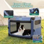 Gardner Pet 26 Inch Folding Soft Dog Crate -3 Door Collapsible Dog Crate with 2 Storage Bags and Fleece Bed, Portable Pet Travel Kennel for Puppy/Small Dogs Indoor & Outdoor, Blue - Image 6
