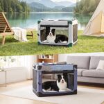 Gardner Pet 26 Inch Folding Soft Dog Crate -3 Door Collapsible Dog Crate with 2 Storage Bags and Fleece Bed, Portable Pet Travel Kennel for Puppy/Small Dogs Indoor & Outdoor, Blue - Image 9
