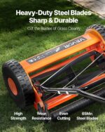 VEVOR Push Reel Lawn Mower 14 inch, 5 Blades Manual Push Mower No Motor, 0.6-1.75 in Adjustable Cutting Height, Walk-Behind Lawn Mowers with Grass Catcher Bag for Green Lawns, Driveways, Courtyards - Image 4