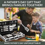 Kaluns Grilling Accessories, Dad Gifts for Fathers Day, Grilling Gifts, Heavy Duty Stainless Steel BBQ Tool Set for Outdoor Grill with Aluminum Case and Apron, Birthday Gifts for Men Women - Image 4