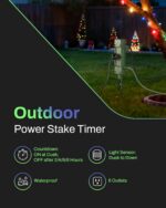 BN-LINK Outdoor Power Stake Timer, Dusk to Dawn Sensor for Outdoor Lights, 6 Grounded Outlets, 6ft Extension Cord, 1875W/15A,Christmas Decorations, ETL Listed - Image 3