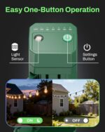 BN-LINK Outdoor Power Stake Timer, Dusk to Dawn Sensor for Outdoor Lights, 6 Grounded Outlets, 6ft Extension Cord, 1875W/15A,Christmas Decorations, ETL Listed - Image 4