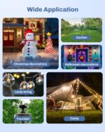 BN-LINK Outdoor Power Stake Timer, Dusk to Dawn Sensor for Outdoor Lights, 6 Grounded Outlets, 6ft Extension Cord, 1875W/15A,Christmas Decorations, ETL Listed - Image 9