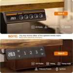 Claiks Electric Standing Desk, Adjustable Height Stand up Desk, 24x48 Inches Sit Stand Home Office Desk with Splice Board, Black Frame/Rustic Brown Top - Image 8