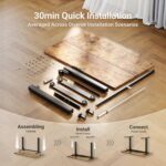 Claiks Electric Standing Desk, Adjustable Height Stand up Desk, 24x48 Inches Sit Stand Home Office Desk with Splice Board, Black Frame/Rustic Brown Top - Image 9