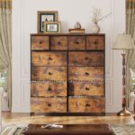 Romorgniz Dresser for Bedroom with 12 Fabric Drawers Tall Dressers & Chests of Drawers with Metal Frame, Wood Top, Anti-Tip Kit, 38.97" W Wide Storage for Entryway Living Room Closet, Rustic Brown - Image 7