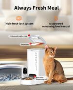 PETKIT Automatic Cat Feeder with Camera, 1080P HD Video with Night Vision, 2.4G WiFi Pet Feeder for Cat & Small Dog, 2-Way Audio & Meal Call Pet Food Dispenser with Desiccant Bag, Motion Capturing - Image 5