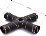 4 Way Large Cat Tunnels for Indoor Cats - 10" Diameter & 47" Long Play Tunnel Toy - Cat Tube with Play Ball & Mouse Toy - Interactive Peephole (Black) - Image 3
