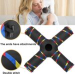 4 Way Large Cat Tunnels for Indoor Cats - 10" Diameter & 47" Long Play Tunnel Toy - Cat Tube with Play Ball & Mouse Toy - Interactive Peephole (Black) - Image 5