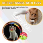 4 Way Large Cat Tunnels for Indoor Cats - 10" Diameter & 47" Long Play Tunnel Toy - Cat Tube with Play Ball & Mouse Toy - Interactive Peephole (Black) - Image 7