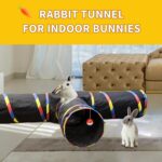 4 Way Large Cat Tunnels for Indoor Cats - 10" Diameter & 47" Long Play Tunnel Toy - Cat Tube with Play Ball & Mouse Toy - Interactive Peephole (Black) - Image 8