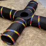 4 Way Large Cat Tunnels for Indoor Cats - 10" Diameter & 47" Long Play Tunnel Toy - Cat Tube with Play Ball & Mouse Toy - Interactive Peephole (Black) - Image 9