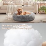 36 inches Donut Dog Bed for Large Dogs - Calming Fluffy Round Pet Bed with Removable & Washable Cover,Fits up to 80 lbs Pets (Dark Grey,Large) - Image 4