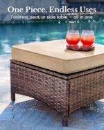 HILLGA 7-Piece Luxury Patio Furniture Set with 6" Thick Cushions, Weather-Resistant Wicker High Back Swivel Rocker Chairs, Senior-Friendly Outdoor Sofa Set for Large Deck, Yard and Poolside, Beige(V2) - Image 10