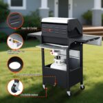39000 BTU Output Propane Gas Grill with Side Burner and 3 Main Burners - Double-layer Stainless Steel Lid, Cast Iron Grids, Easy-Clean Grease Management & Even Heat Distribution for Perfect BBQs - Image 6