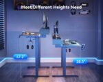 OffiGo Gaming Standing Desk with LED Light, 55 Inch Electric Height Adjustable Table with Power Outlet & Monitor Stand, Sit Stand Computer Workstation for Home, Bedroom, Black - Image 10