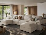 EASE MOOSE Oversized Modular Sectional Sofa,Leather Sectional Couch with Deep Seat,Extra Large U Shaped Couch,Faux Leather Material Sofa Modern Comfy Scratch Resistant,Beige - Image 9
