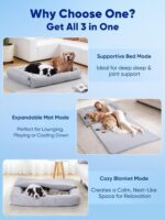 Rywell 3-in-1 Cooling Dog Beds Large Sized Dog, Dog Cooling Mat with Arc-Chill Tech (Q-Max>0.5), Dog Crate Pad for Summer, Non-Slip & Fully Machine Washable, Gift for Dog Lovers, 43" x 31", Grey - Image 5